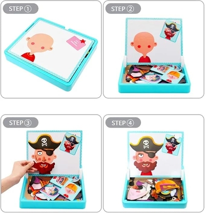 ✨HOT SALE 49% OFF💫Magnetic Puzzles Face Dress Up Travel Game Double Side Preschool Educational Learning Toy for Kids